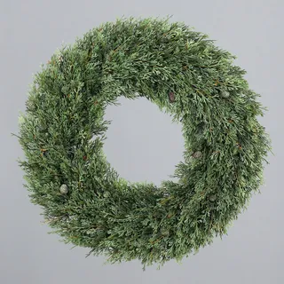 Seidenblumen Roß Zypressenkranz mit Früchten 56cm DP künstlicher Kranz Zypresse Zeder Tanne Kunststoff Spritzguss