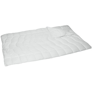 Pflegeleichte 4-Jahreszeiten-Bettdecke aus Mikrofaser, unkompliziert mit Füllung bei 60° waschbar, 155 x 220 cm