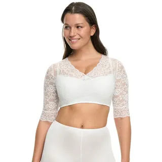 Susa Dirndlbluse Dirndlbluse halbarm Wiesn-Zauber (Stück, 1-tlg) - weiß 48