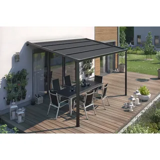 empasa Pergola "TROJA", BxTxH: 300x300x243 cm, Elektrische Terrassenüberdachung mit LED Beleuchtung grau 300 cm x 243 cm x 300 cm