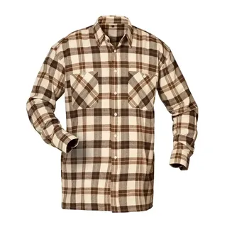 CRAFTLAND Flanellhemd kariert Beige/Braun/Blau 4XL