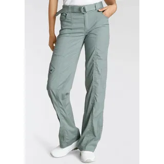 Cargohose KANGAROOS Gr. 34, N-Gr, grün (khakigrau) Damen Hosen Stoffhosen mit besonderem Taschen-Design Bestseller