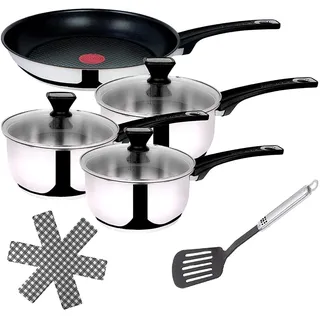 Tefal B12598 Jamie Oliver Edelstahl 9TLG Topfset 16,18,20cm +Pfanne24cm Antihaft
