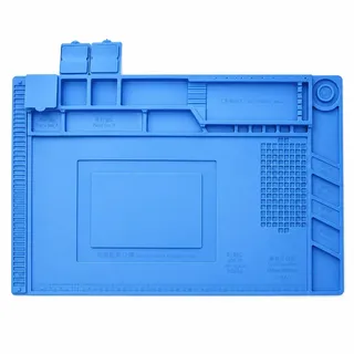 Rurbeder Lötunterlage aus Silikon, Antistatik-Matte, Magnetmatte, ESD Soldering Mat, Elektronische Reparaturmatte, hitzebeständig bis 500 °C, mit Skala und Schraubenposition
