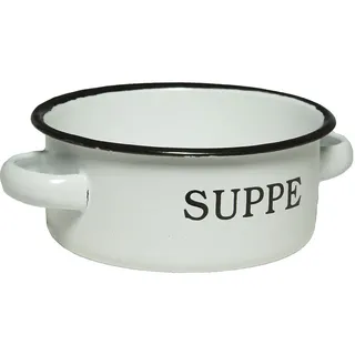 Ambiente Haus Suppenschale aus Emaille 14 cm Weiß 1er Set