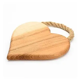 Skandinavisk Hemsljöd Schwedischer Holz Topfuntersetzer Herz mit Seil, 23 x 18 cm