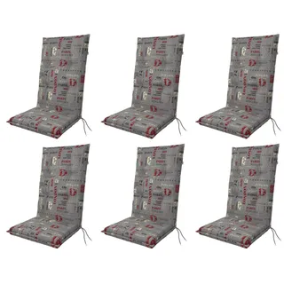 Hochlehner Auflagen Polster 6ER SET Gartenmöbel Kissen 8 cm Gartenstuhl 1112