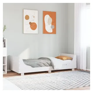 vidaXL Massivholzbett ohne Matratze Weiß 90x200 cm Kiefernholz