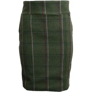 WALKER AND HAWKES Winslow - Damen Tweed-Rock - Salbeigrün mit rosa Streifen - 44 - 44