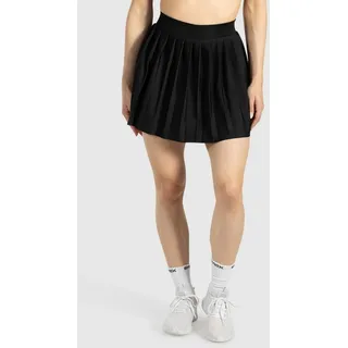 Smilodox Rocktights Cindra, SoftFeel High Waist Skort mit Faltenschnitt, Tennisrock Kurze Hose schnelltrocknend, atmungsaktiv elastisch, Tennis Training schwarz XS
