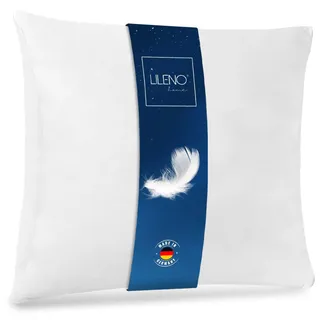 LILENO HOME Federkissen 50x50 cm [1er Set] - Kissen 50 x 50 cm aus Federn | als Kopfkissen, Schlafkissen u. Bettkissen perfekt für Allergiker und Kinder - Federkernkissen mit je 600 g Federfüllung