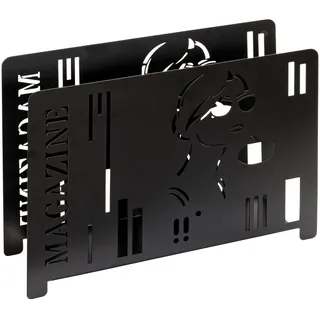 Haku-Möbel HAKU Möbel Zeitungsständer 25567 schwarz Metall, DIN A4 quer, 1 St.