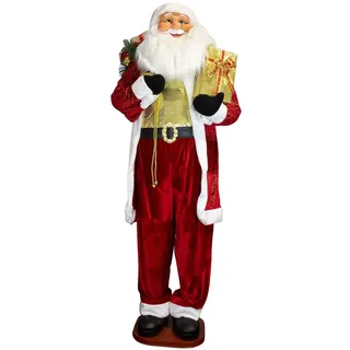 XXL Weihnachtsmann 230cm rot gold riesige große Deko Figur Weihnachten