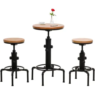 MCW Bartisch N23 120 x 75 cm Holz/Stahl Natur