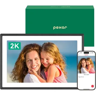 pexar by Lexar WLAN-Bilderrahmen 28 cm | 2K-Auflösung, blendfreier Touchscreen | Fotos/Videos über App teilen, Schwarz