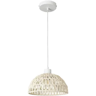 lux.pro Alton 1-flg. 156 cm höhenverstellbar Metall und Rattan weiß