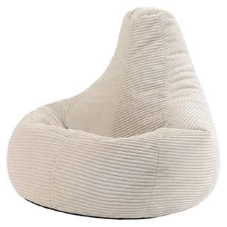 icon beanbags Icon Dalton Sitzsack Cord mit Füllung, Beige | In Deutschland Hergestellt, Sitzsack Erwachsene, Weicher Cordstoff, Gaming Sitzsack für Wohnzimmer und Schlafzimmer