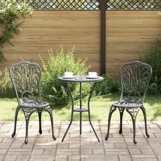 vidaXL Garten Bistro Set 3-tlg. Schwarz