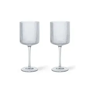 Rotweinglas Set Ripple clear