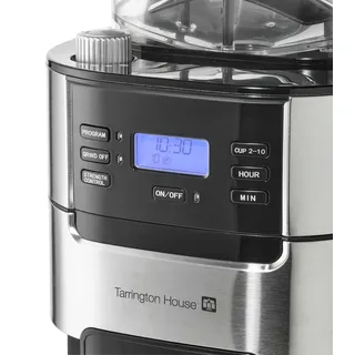 Tarrington House Kaffeemaschine mit Mahlwerk CMG0917, 21.3 x 31.4 x 43 cm, 1 L, 1000 W, silber