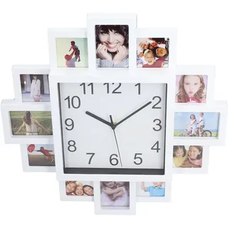 Weißer Wanduhr-bilderrahmen Mit Kreativer Elektronischer Anzeige Zur Wohnzimmerdekoration, Ce-zertifiziert, Batterielos (xl-größe)