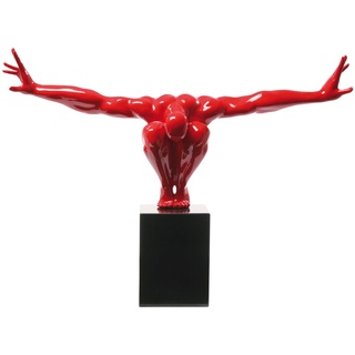 Kare Design Deko Objekt Athlet, rot/schwarz, Skulptur, Dekofigur, muskulöser Athlet, handgefertigt, Naturstein Marmor, 75cm