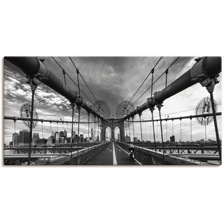 Artland Wandbild Brooklyn Bridge New York III, Brücken (1 St), als Leinwandbild, Poster in verschied. Größen schwarz 100 cm x 50 cm