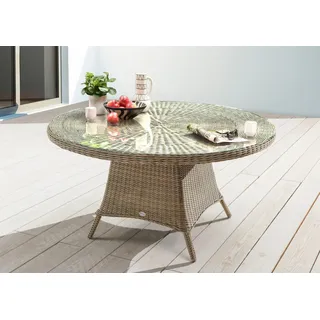 Destiny Gartentisch LUNA (1-St., Ø120x75 cm), (120x75 cm), Aluminium, Polyrattan beige