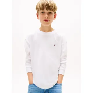 Tommy Hilfiger Langarmshirt TOMMY HILFIGER "ESSENTIAL T-SHIRT LS", Jungen, Gr. 74, weiß, Single Jersey, Obermaterial: 100% Baumwolle, unifarben, regular fit hüftlang, Rundhals, Bündchen, Shirts Langarmshirt, für Kinder bis 16 Jahre, Markenlogo