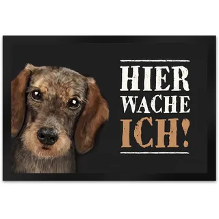 trendaffe - Hier wache ich! DACKEL Fußmatte XL mit Dackel Motiv