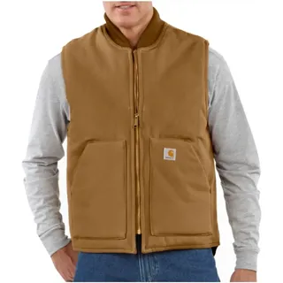 Carhartt Herren Arctic-quilt Lined Duck Vest Isolierte Weste mit geripptem Kragen, lockere Passform (1er Pack) - L