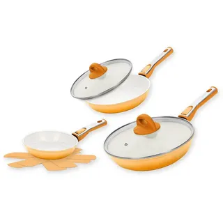 Genius Pfannen-Set Cerafit Revolution Keramik-Pfannenset 7-teilig, 20 cm + 24 cm + 28 cm, (SET 7tlg)