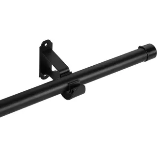 Ctlite - 1-läufig,Schwarz Matt Vorhangstange/Gardinenstange ø 25mm Rohr,für Schlafzimmer, Esszimmer, Wohnzimmer oder Küche - 160cm
