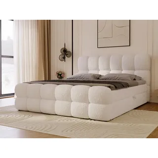 GrainGold Boxspringbett Modo (Set, Boxspringbett, Bettkästen, Topper), mit zwei Bettkästen und Topper, Bonell-Matratze beige 184 cm x 233 cm
