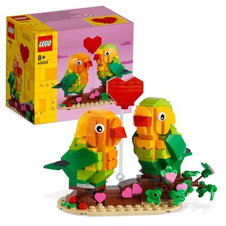 LEGO 40522 Valentins-Turteltauben, Valentinstag Geschenk für Kinder zum Valentinstag-Basteln, als Tier-Spielzeug zum Bauen oder Deko