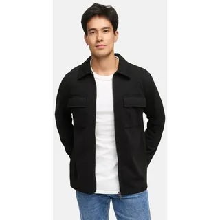 INDICODE Langarmhemd Herren INNello Zip Herrenhemd Langarm Lässiges Hemd mit Reißverschluss und Brusttaschen schwarz XL