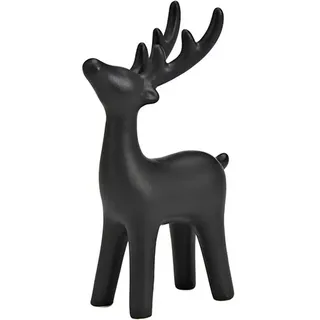 G. Wurm, Weihnachtsdeko, Hirsch aus Keramik schwarz (B/H/T) 10x17x5cm