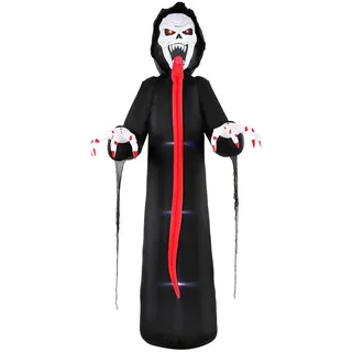 Outsunny Aufblasbares Halloween-Skelett 310 cm Schwarz