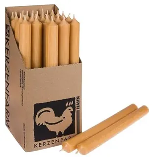Extra lange Stabkerzen durchgefärbt 25cm (250x22mm) | RAL Tafelkerzen mit 12h+ Brenndauer | Ohne Tropfen & Rußen | Leuchterkerzen für Deko | Made in Germany (25, Karamell)