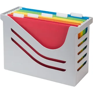 djois Jalema Re-Solution Office Box, Jalema 2658026997, Hängeregister inklusiv 5 Hängemappen A4, farbig sortiert, grau