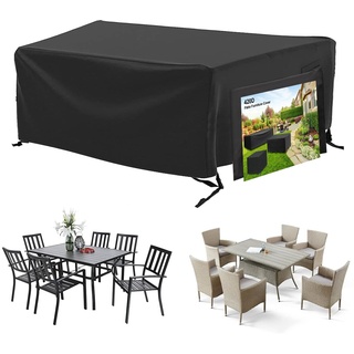Lipneaed Cover for Garden Furniture with 4 Buckles, Heavy-Duty 420D Oxford Fabric Coating, Waterproof, Windproof, UV-Resistant, Winter-Proof for Furniture Sets, 170x94X70cm