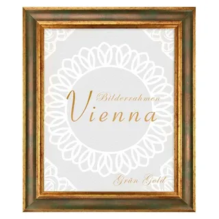 Einzelrahmen Bilderrahmen Vienna, (1 Stück), 45x60 cm, Grün Gold, Holz grün 45 cm x 60 cm