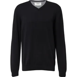 s.Oliver Strickpullover mit V-Ausschnitt schwarz L