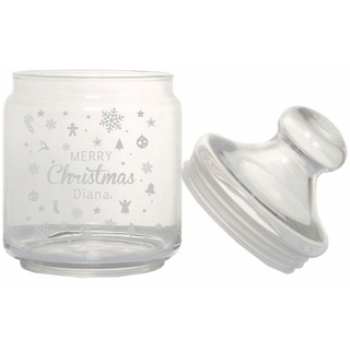 4you design Bonbonglas/Keksglas Merry Christmas - personalisiert mit Namen - Weihnachtsdeko - Geschenk - für sie - Geschenkidee - für ihn - individuell