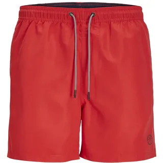 Jack & Jones Herren Badehose Badeshort JPSTFIJI JJSWIM SOLID Rot Solid 12225961 M
