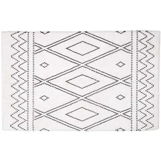 Homescapes Badematte Boho Style Schwarz-weiß 80 x 50 cm