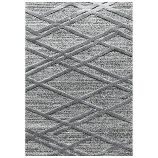 Teppich Runder Teppich PISA GREY 200 X 200cm, SchönesWohnen24 grau 200 cm x 200 cmSchönesWohnen24