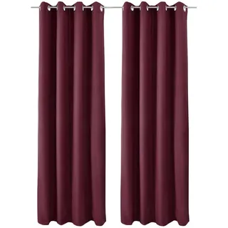Beautissu Amelie Luna Ösen 140 x 245 cm bordeaux 2 St.