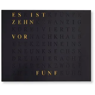 build-yours.de Wanduhr Wortuhr Jupiter in Deutsch - LED Wanduhr zum Aufhängen & Hinstellen (Elegante WordClock aus Stuttgart) schwarz