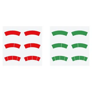 Riegler Aufkleber-Set, rote und grüne Kreisbögen, Ã ̃-63, für Manometer